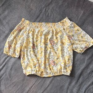 Anthropologie Joie yellow floral top L